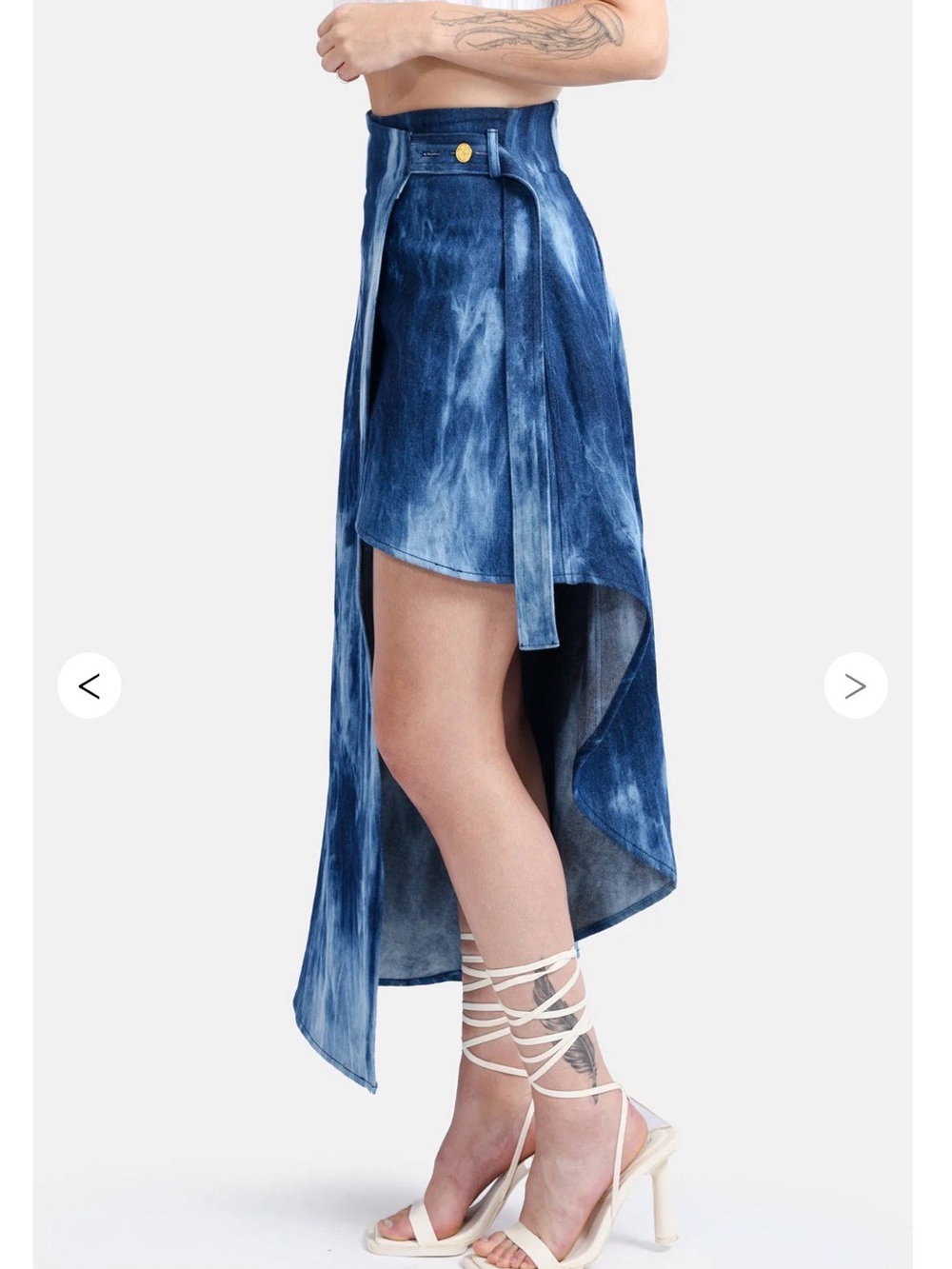 Kargede Cascade Asymmetric Denim Wrap Skirt XXXS Aus Designer Avant Garde 24-26” - Picture 4 of 15